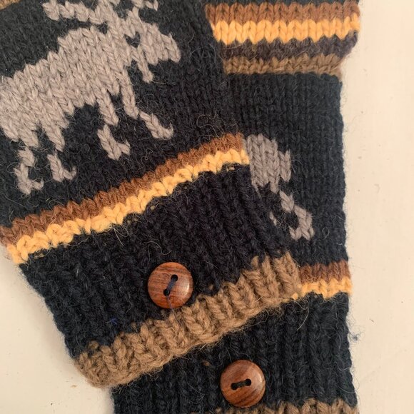 Genuine 100 % Alpaca wool mittens/fingerless gloves - Picture 3 of 11